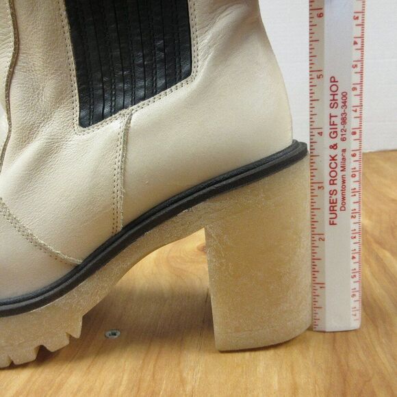 FREE PEOPLE James Chelsea Leather Boots Sz EU 36/US 5.5-6 Bone White Booties NWT - Picture 16 of 16